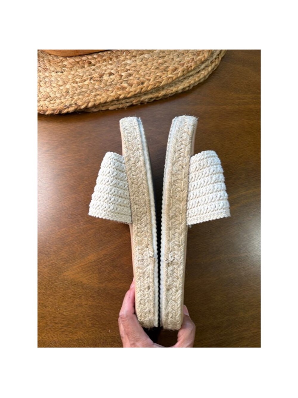 Woven Neutral Slide Mules in Beige Size 9.5 - Picture 5 of 10